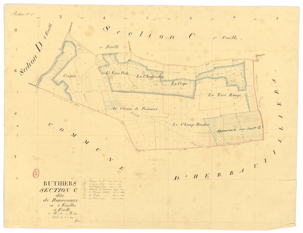 Section C dite de Roncevaux, en 3 feuilles, 3eme feuille