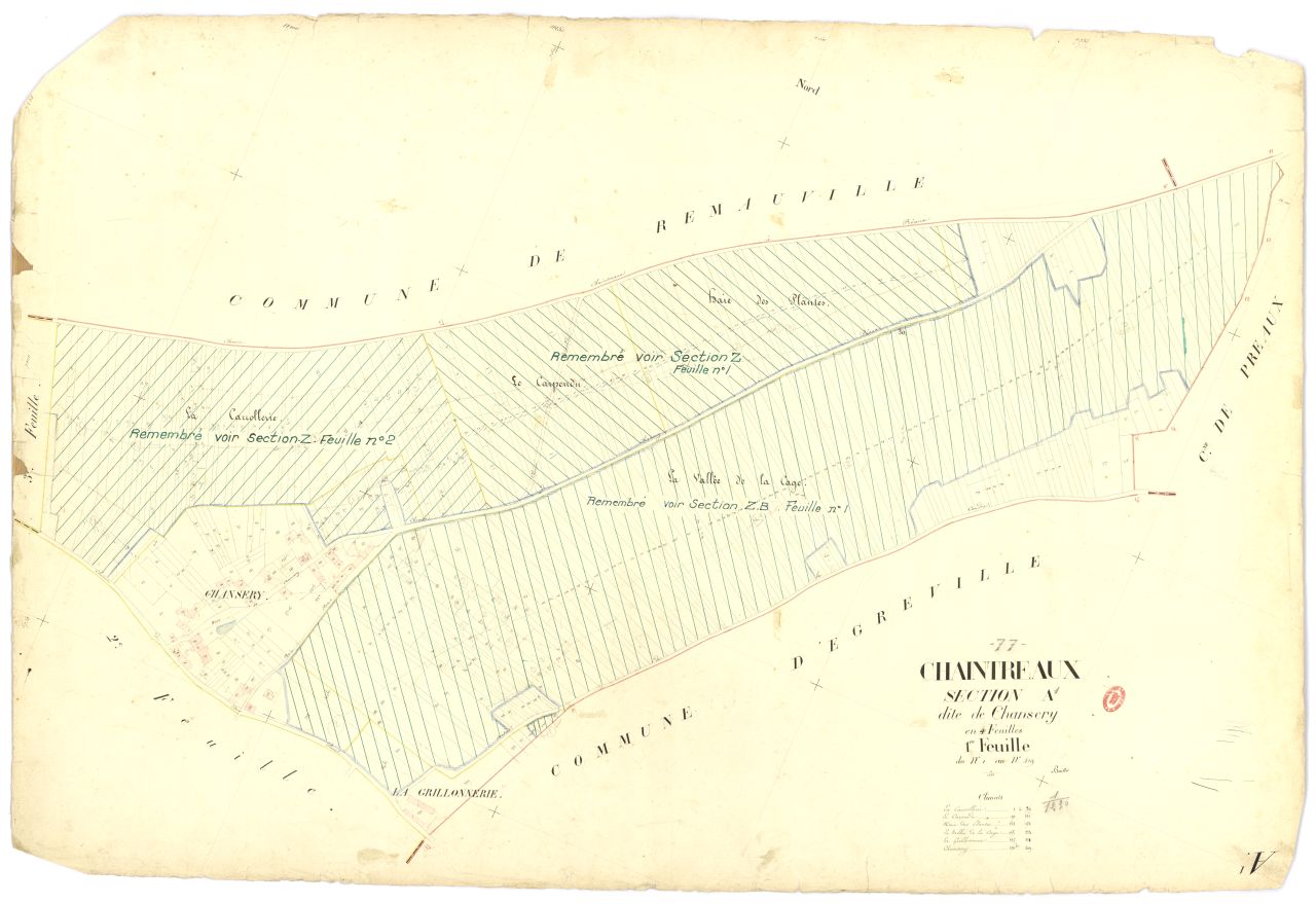 Section A dite de Chansery, en 4 feuilles, 1ere feuille