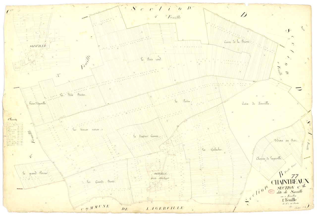 Section C dite de Sonville, en 5 feuilles, 1ere feuille
