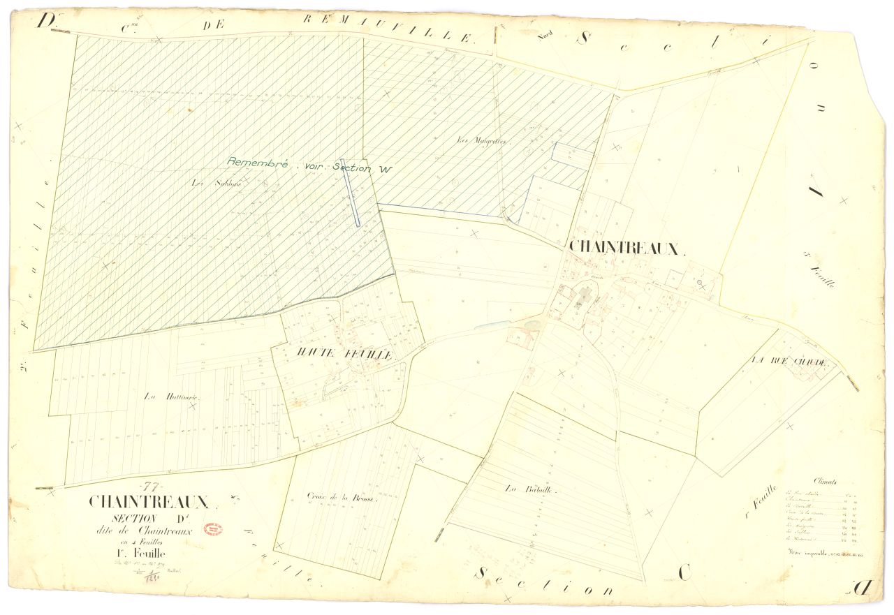 Section D dite de Chaintreaux, en 4 feuilles, 1ere feuille