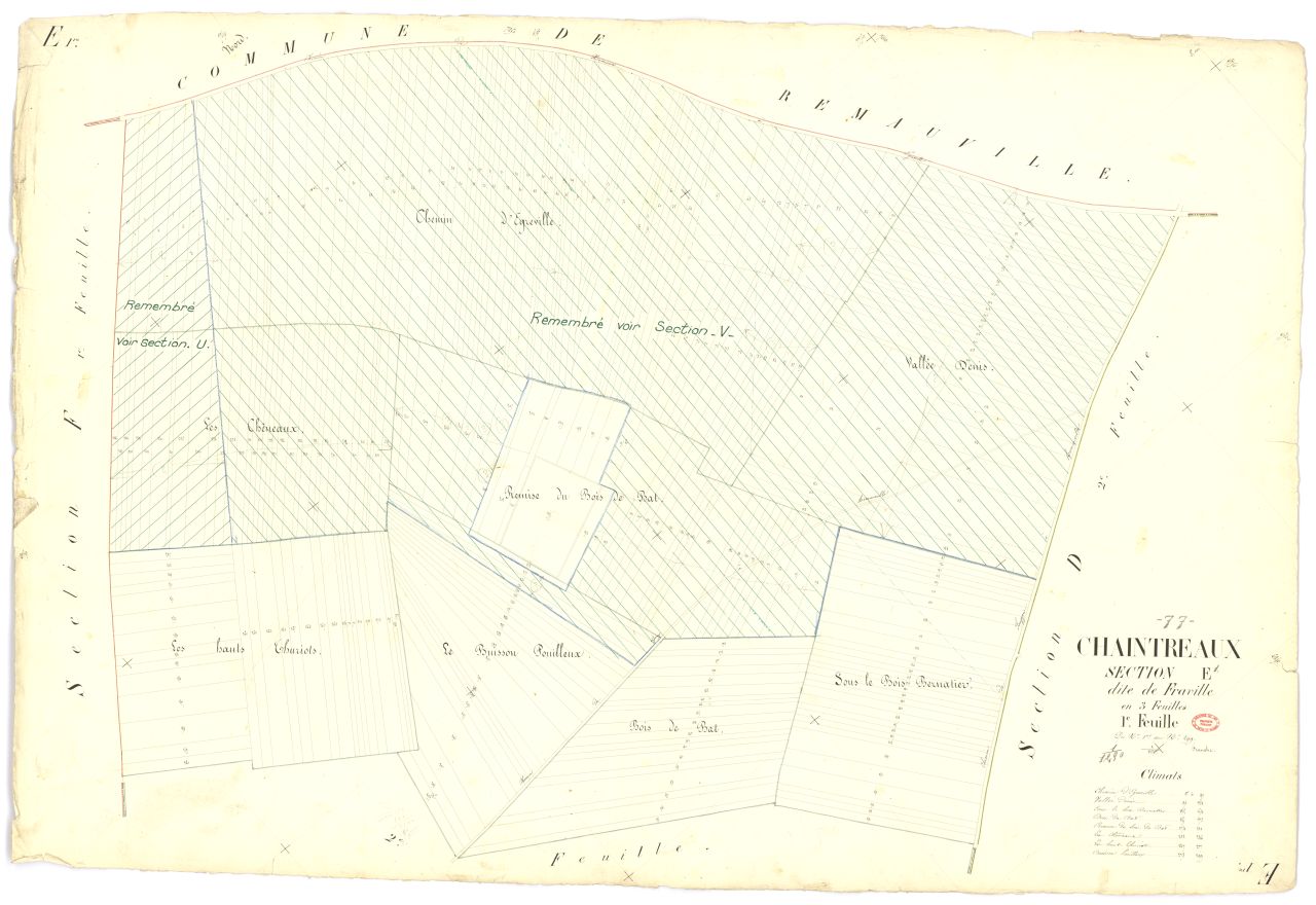 Section E dite de Fraville, en 3 feuilles, 1ere feuille