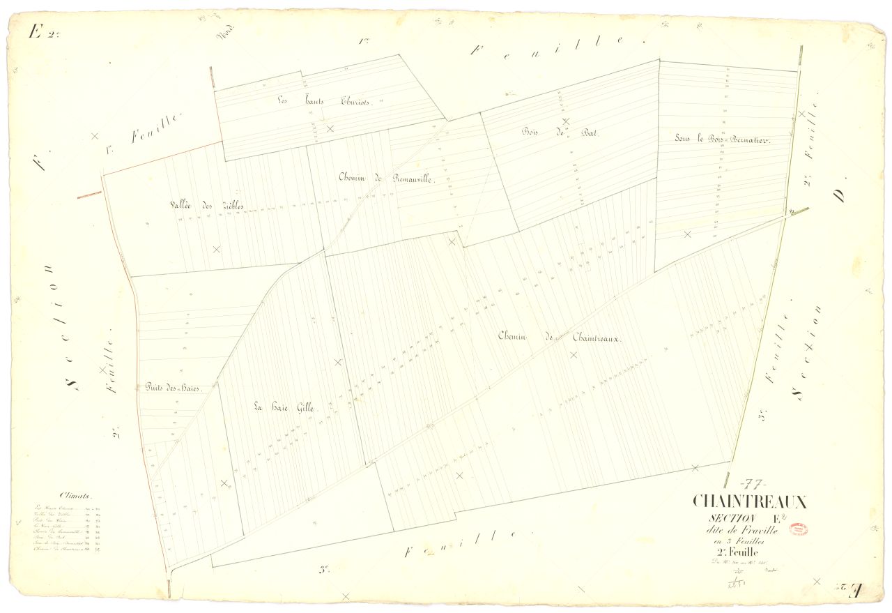 Section E dite de Fraville, en 3 feuilles, 2eme feuille
