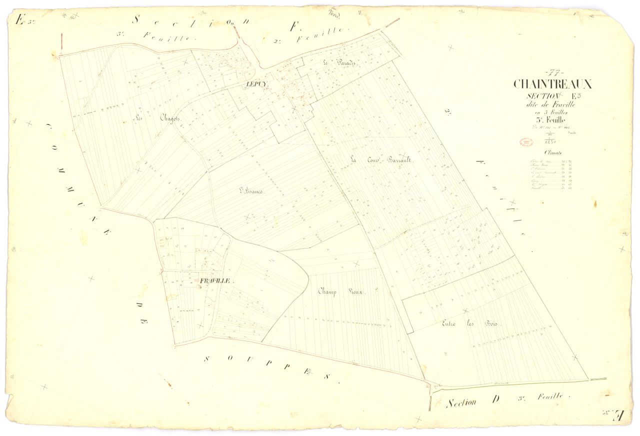 Section E dite de Fraville, en 3 feuilles, 3eme feuille