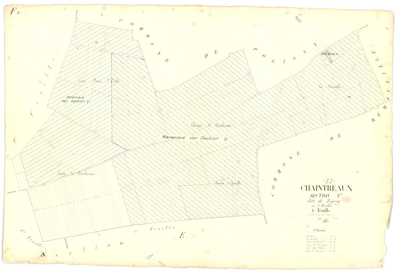 Section F dite de Lepuy, en 3 feuilles, 1ere feuille