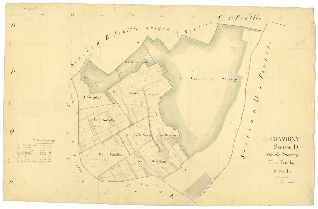 Section D dite de Saussoy, en 2 feuilles, 1ere feuille