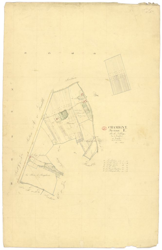 Section E dite du Village, en 3 feuilles, 1ere feuille