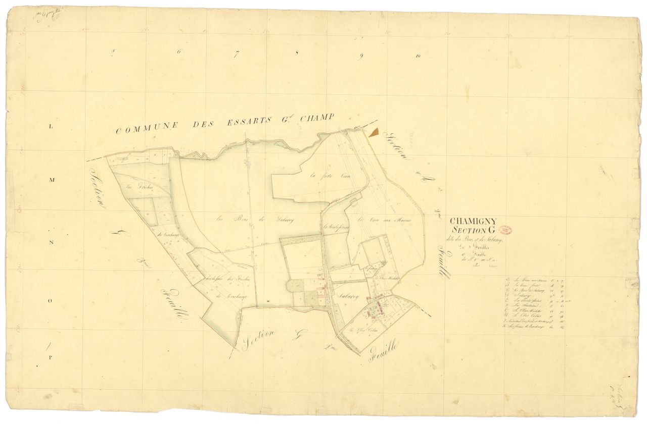 Section G dite des Bois-de-Sabaroy, en 3 feuilles, 1ere feuille