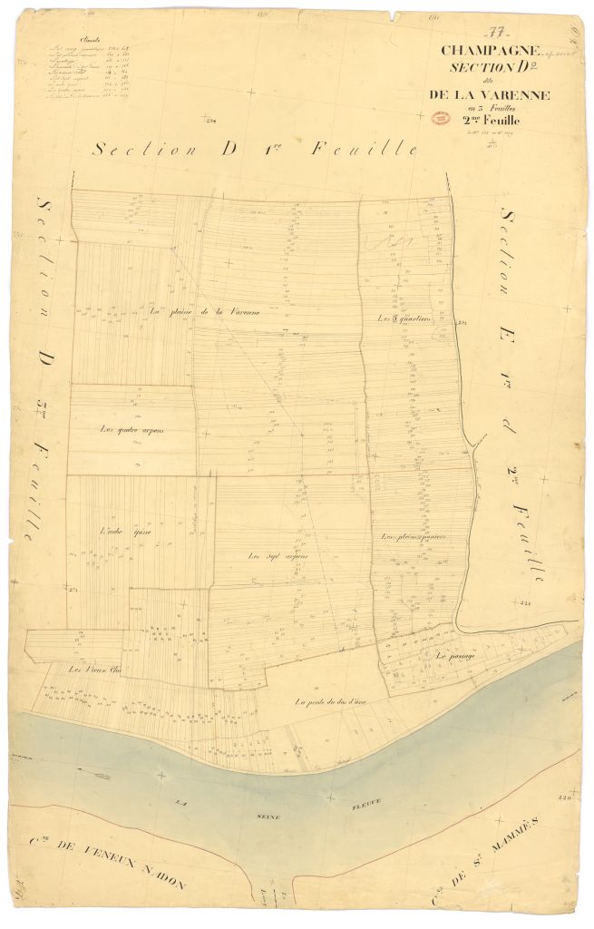 Section D dite de la Varenne, en 3 feuilles, 2eme feuille