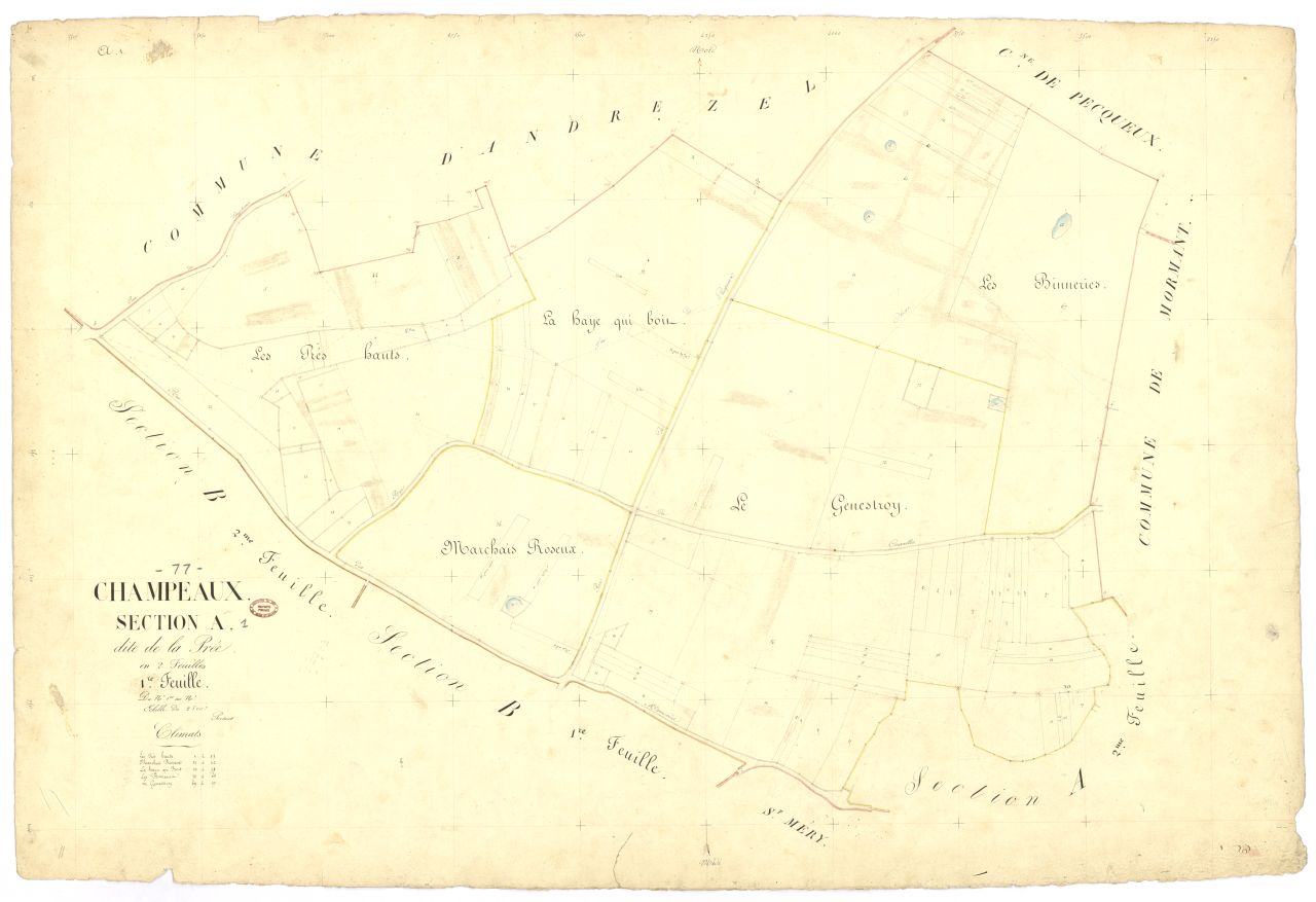 Section A dite de Pree, en 2 feuilles, 1ere feuille