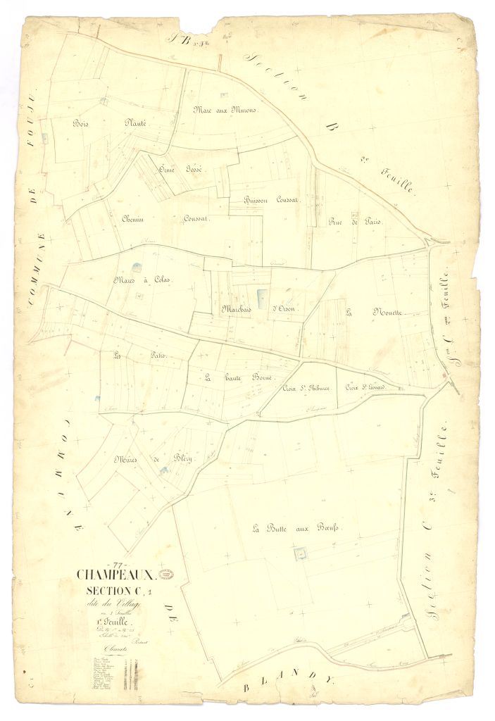 Section C dite du Village, en 3 feuilles, 1ere feuille