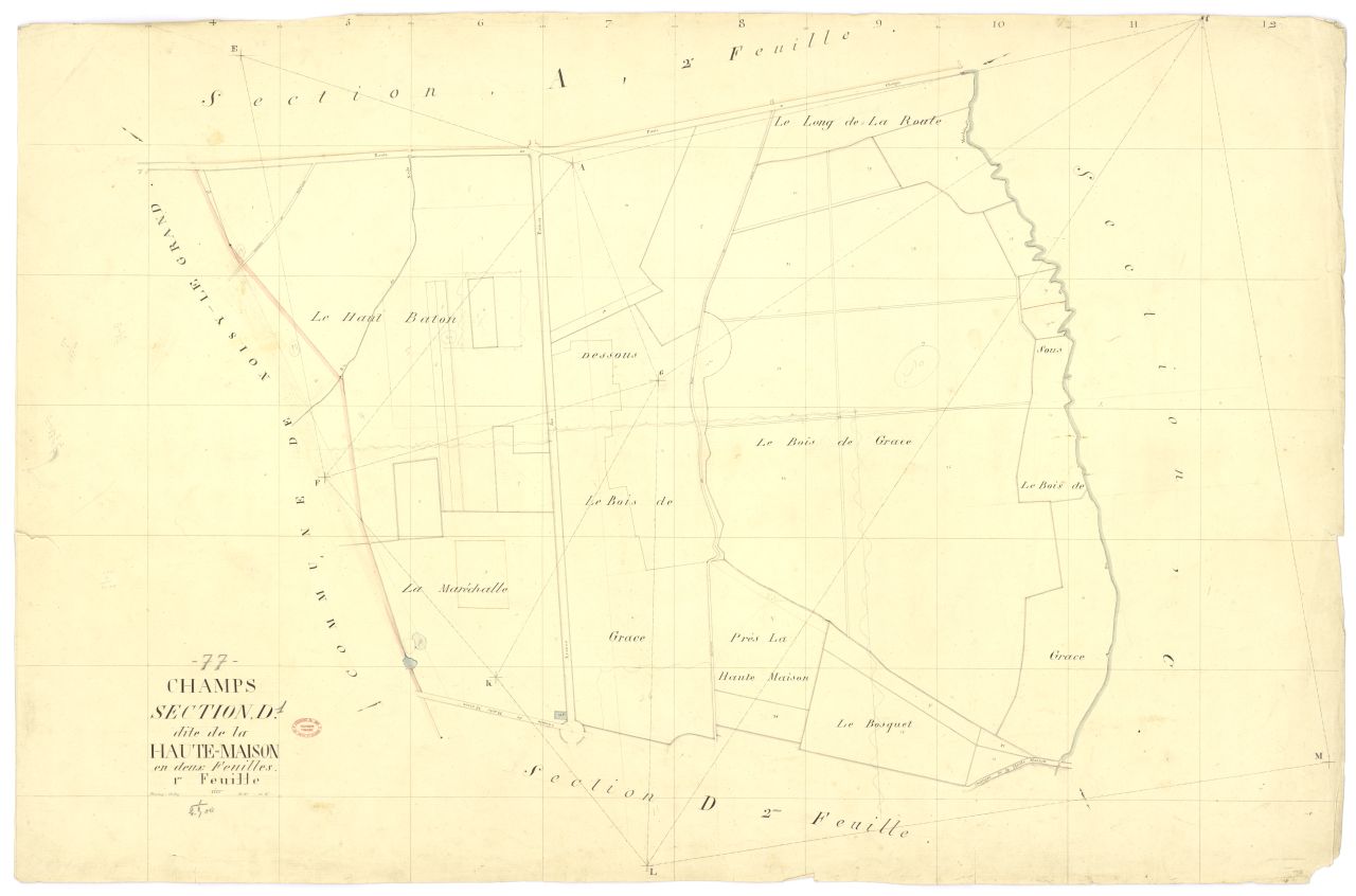 Section D dite de la Haute-Maison, en 2 feuilles, 1ere feuille