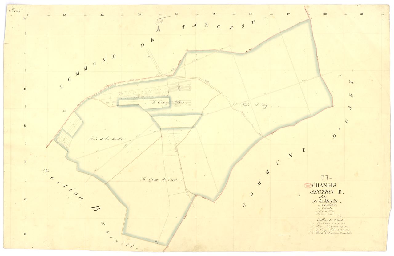 Section B dite de la Muette, en 2 feuilles, 1ere feuille