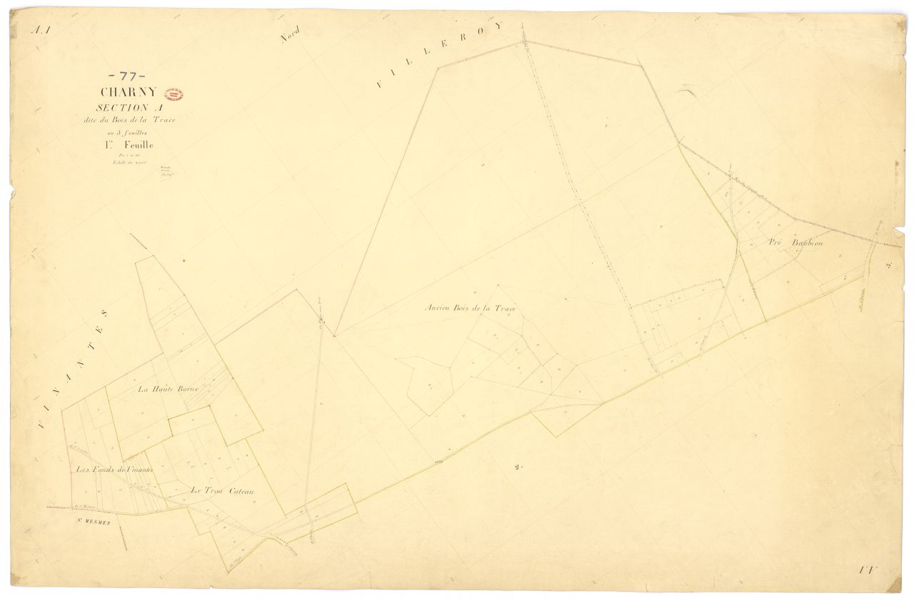 Section A dite de la Trace, en 3 feuilles, 1ere feuille