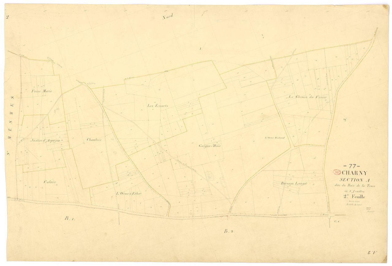 Section A dite de la Trace, en 3 feuilles, 2eme feuille