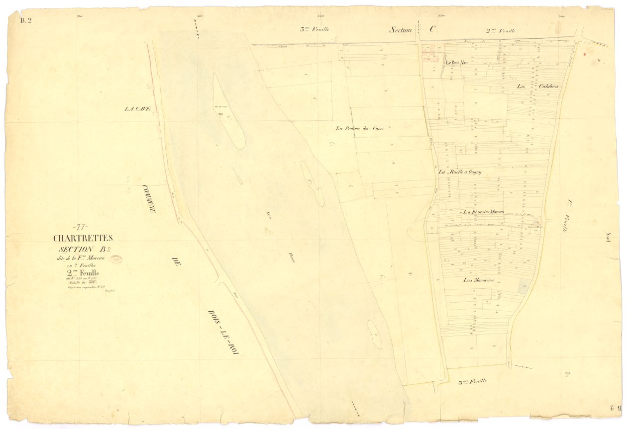 Section B dite de la Fontaine-Moreau, en 7 feuilles, 2eme feuille