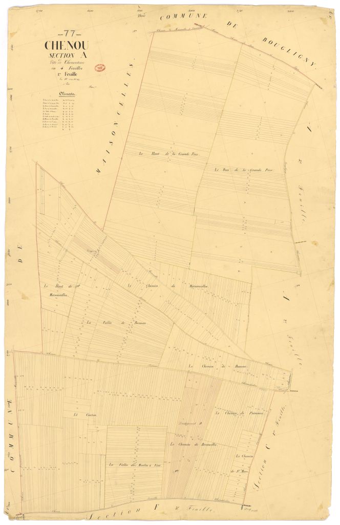 Section A dite de Chenouteau, en 4 feuilles, 1ere feuille
