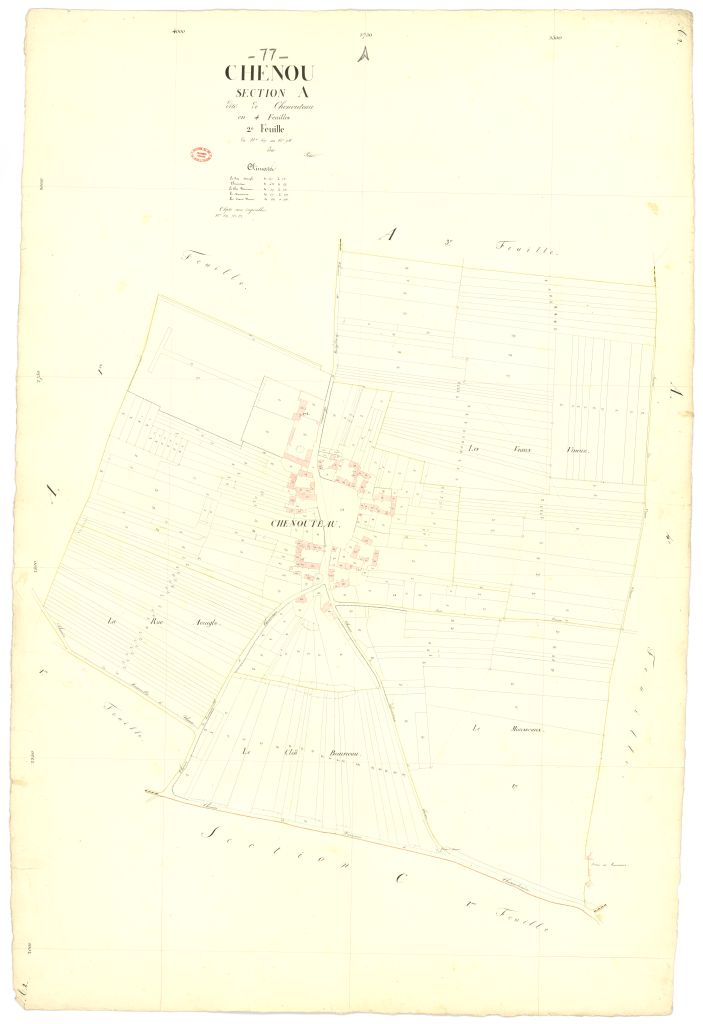 Section A dite de Chenouteau, en 4 feuilles, 2eme feuille