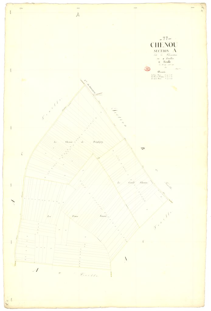 Section A dite de Chenouteau, en 4 feuilles, 3eme feuille