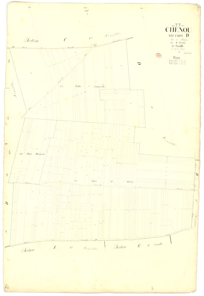Section D dite de Buteau, en 4 feuilles, 2eme feuille