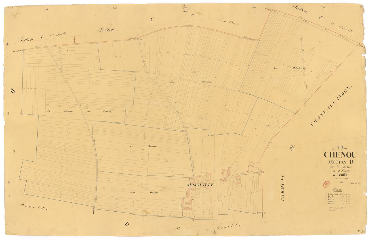 Section D dite de Buteau, en 4 feuilles, 3eme feuille