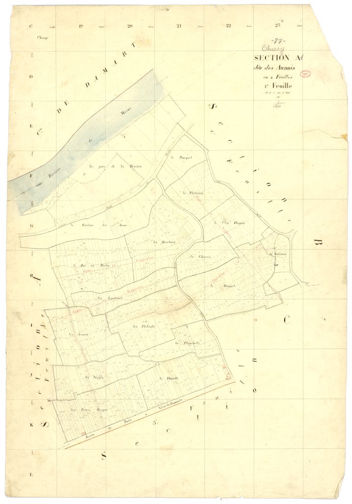 Section A dite d'Aunois, en 2 feuilles, 1ere feuille