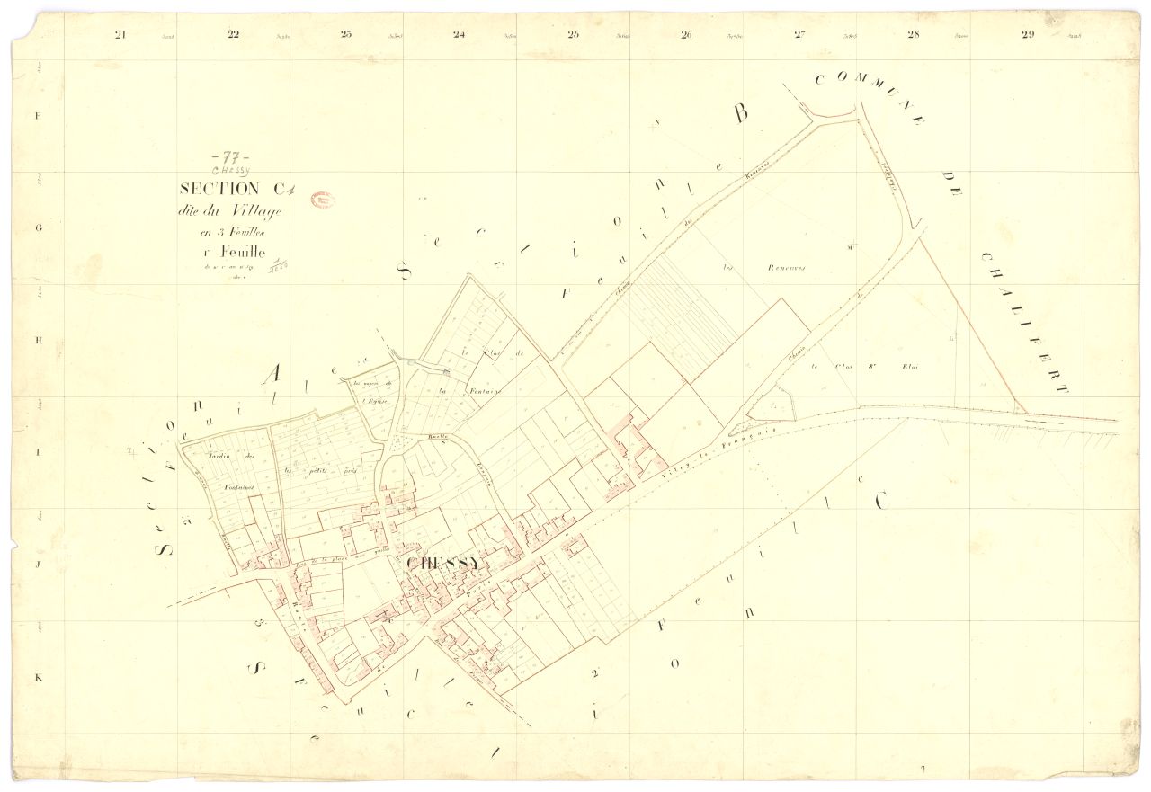 Section C dite du Village, en 3 feuilles, 1ere feuille