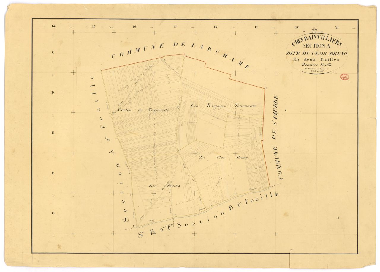 Section A dite du Clos-Bruno, en 2 feuilles, 1ere feuille