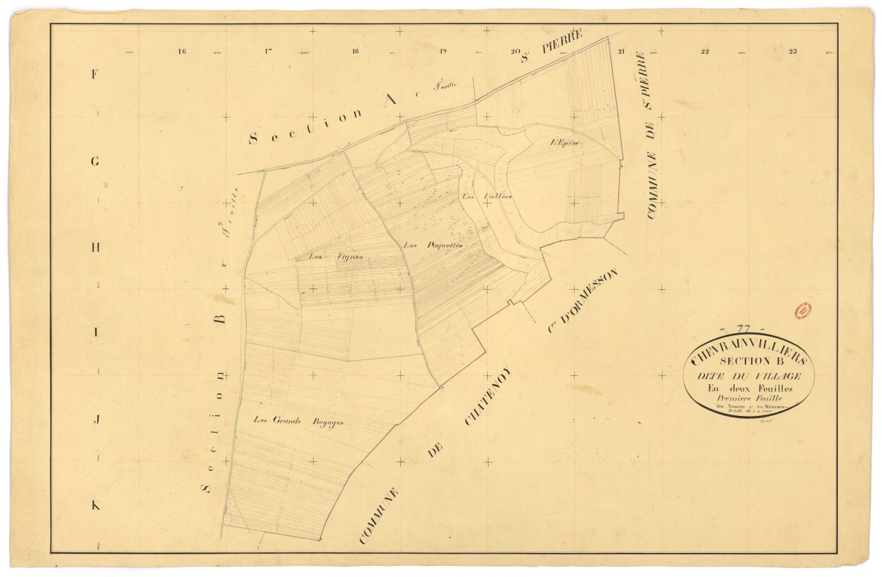 Section B dite du Village, en 2 feuilles, 1ere feuille