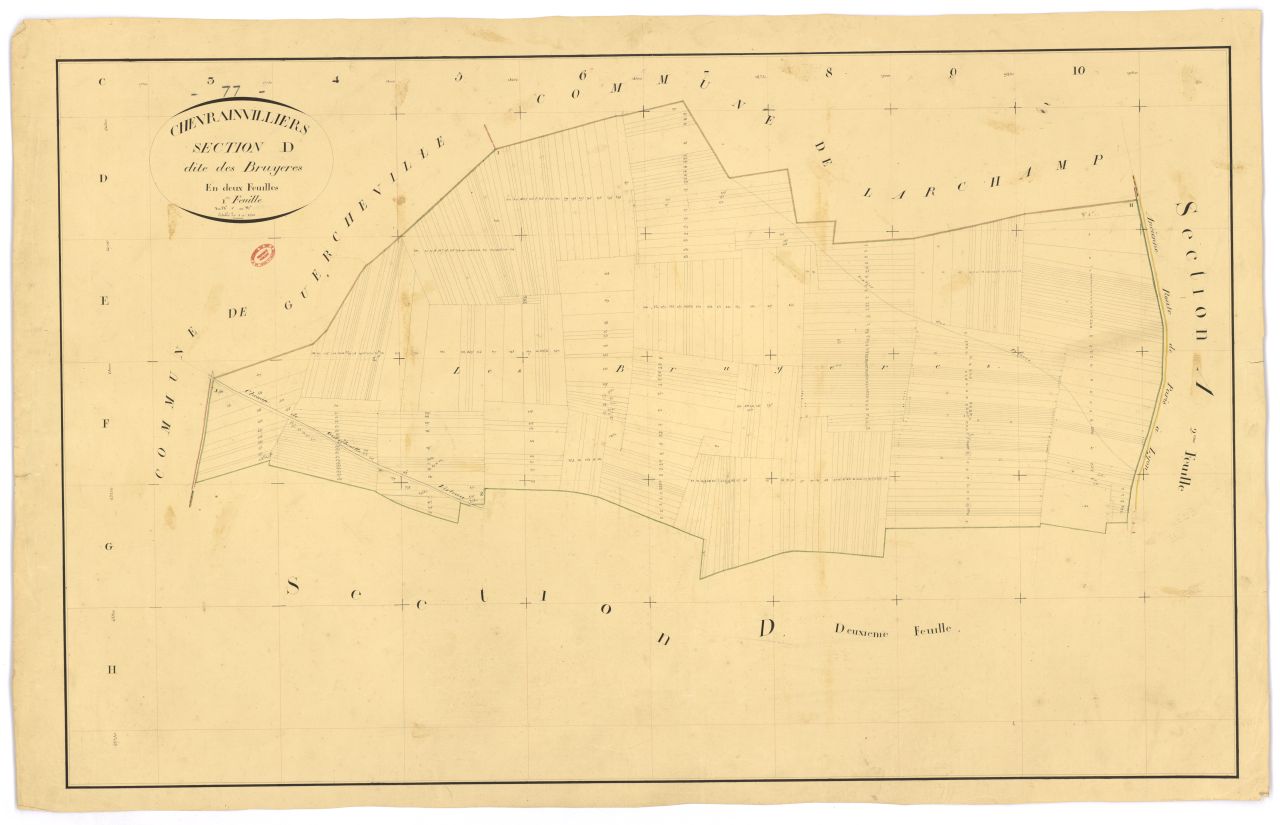 Section D dite des Bruy�res, en 2 feuilles, 1ere feuille