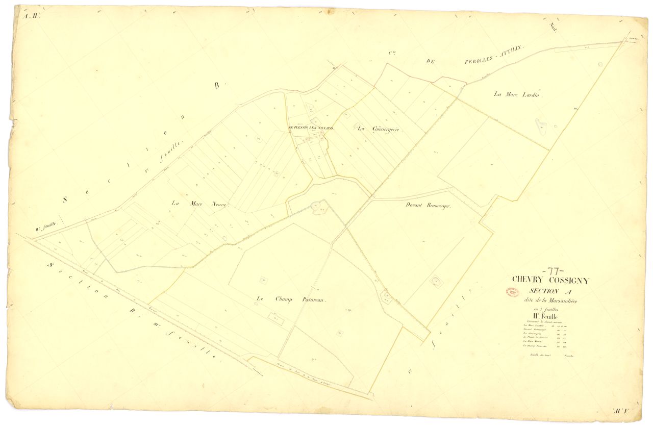 Section A dite de Marsaudiere, en 3 feuilles, 2eme feuille