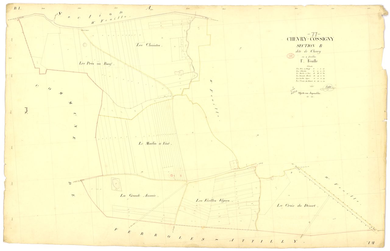 Section B dite de Chevry, en 4 feuilles, 1ere feuille