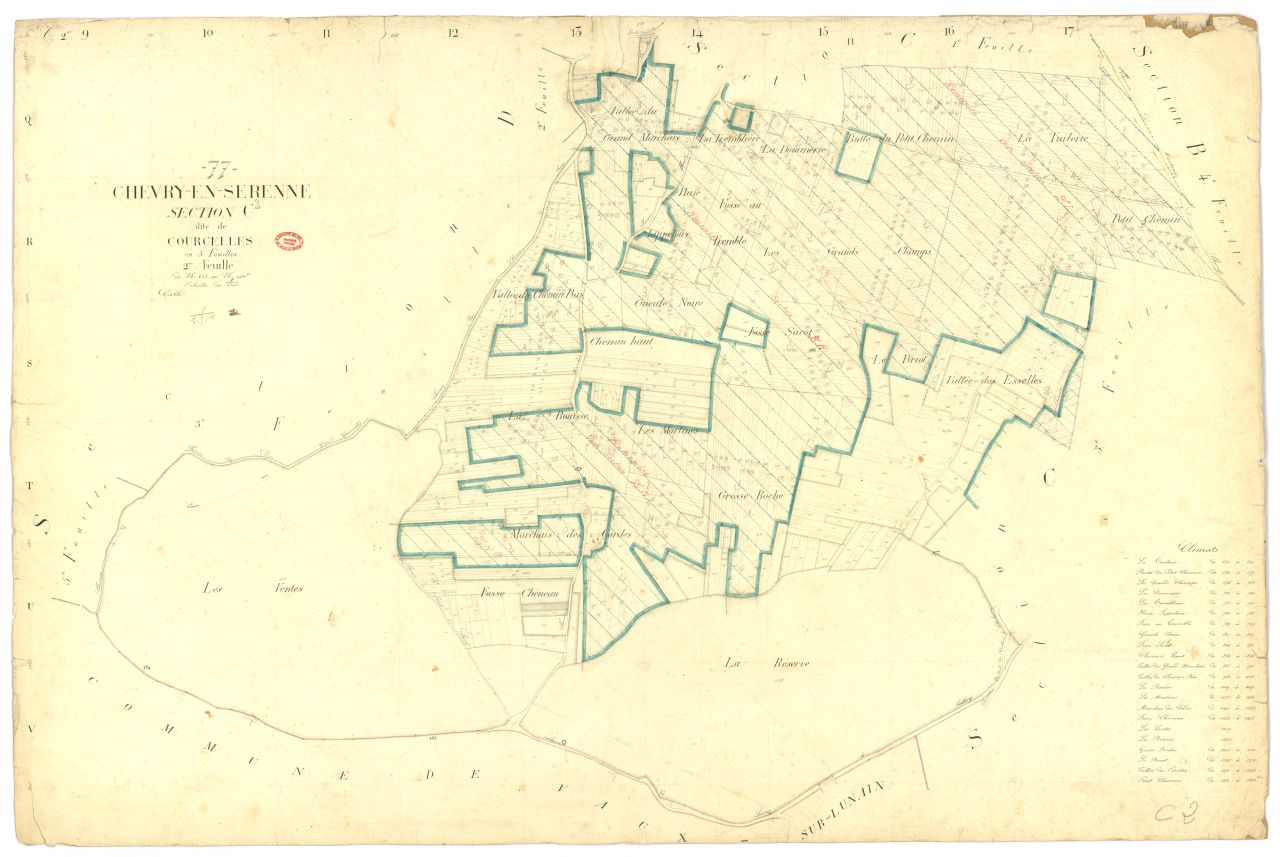 Section C dite de Courcelles, en 3 feuilles, 2eme feuille