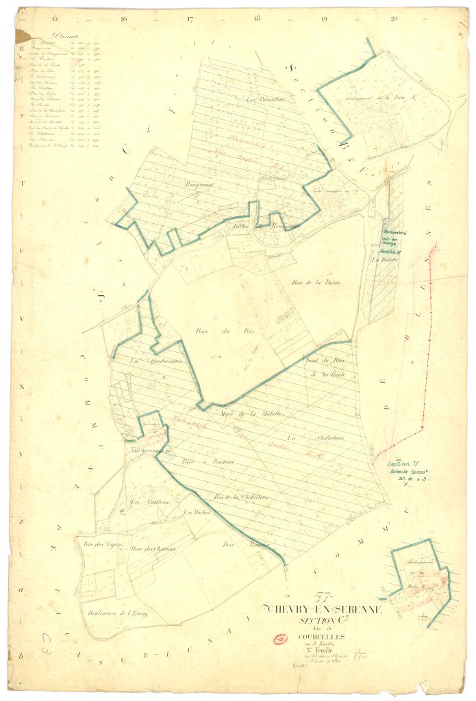 Section C dite de Courcelles, en 3 feuilles, 3eme feuille
