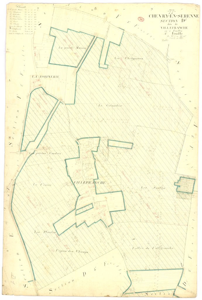 Section D dite de Villefranche, en 5 feuilles, 1ere feuille