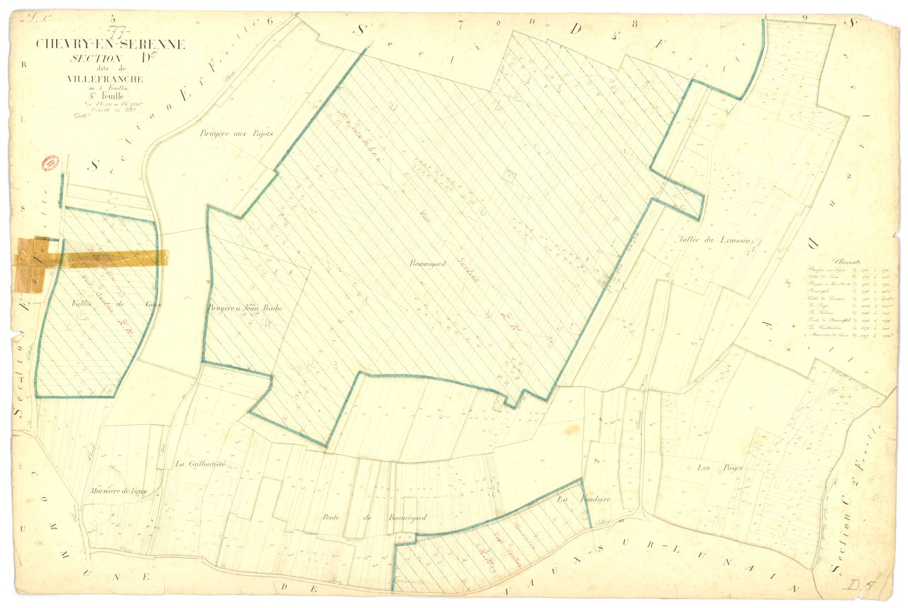 Section D dite de Villefranche, en 5 feuilles, 5eme feuille