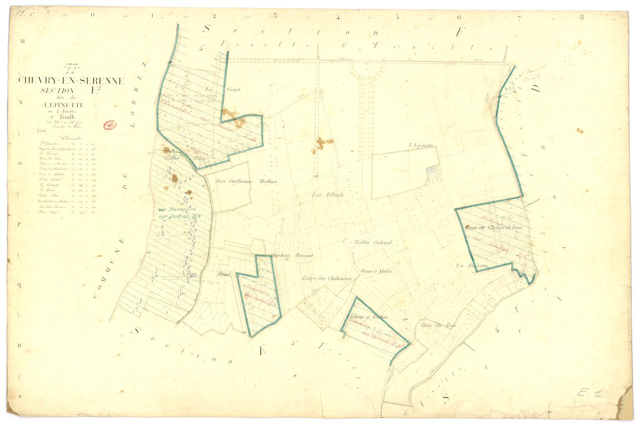 Section E dite de l'Epinette, en 2 feuilles, 1ere feuille