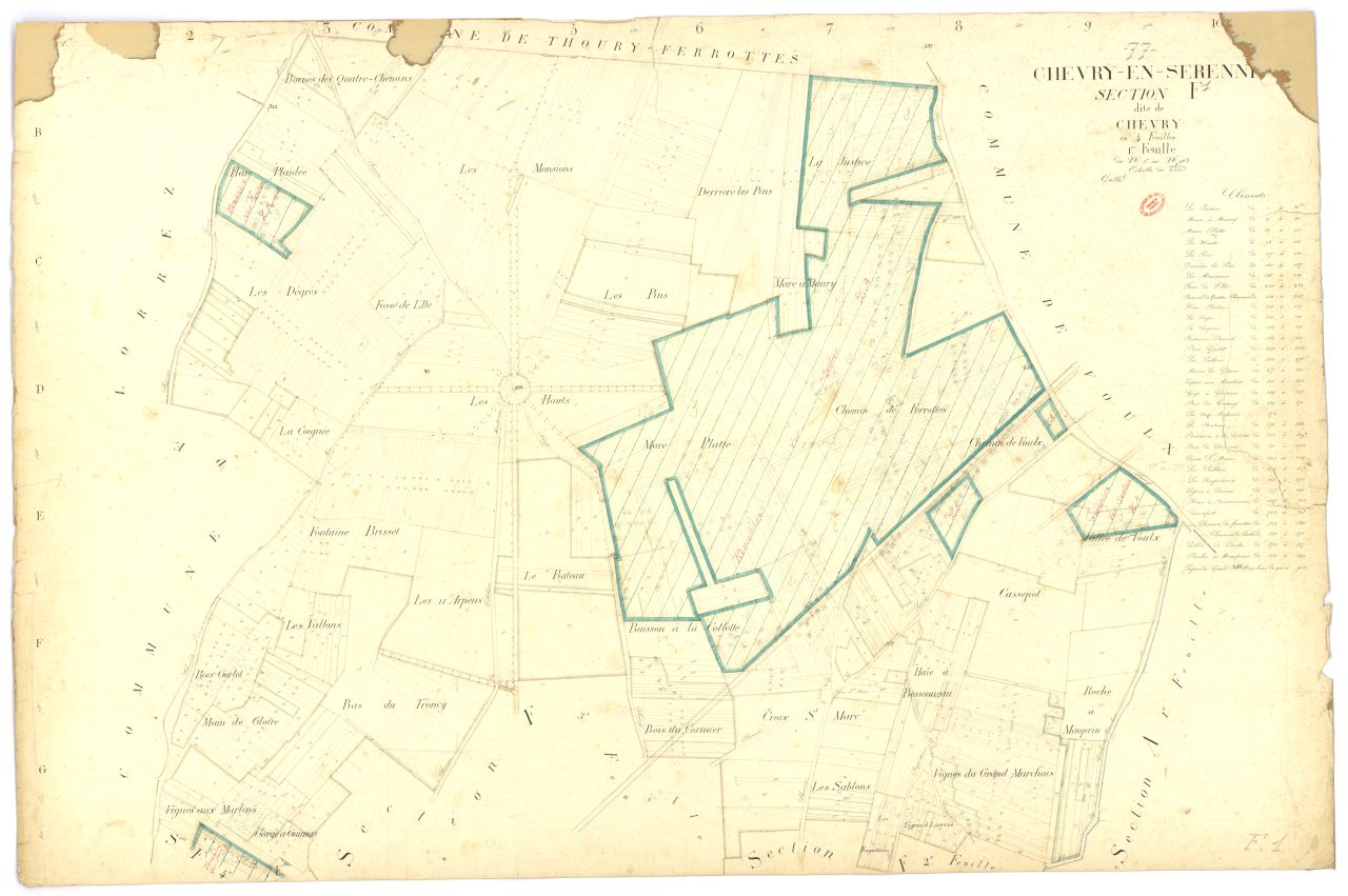 Section F dite de Chevry, en 4 feuilles, 1ere feuille