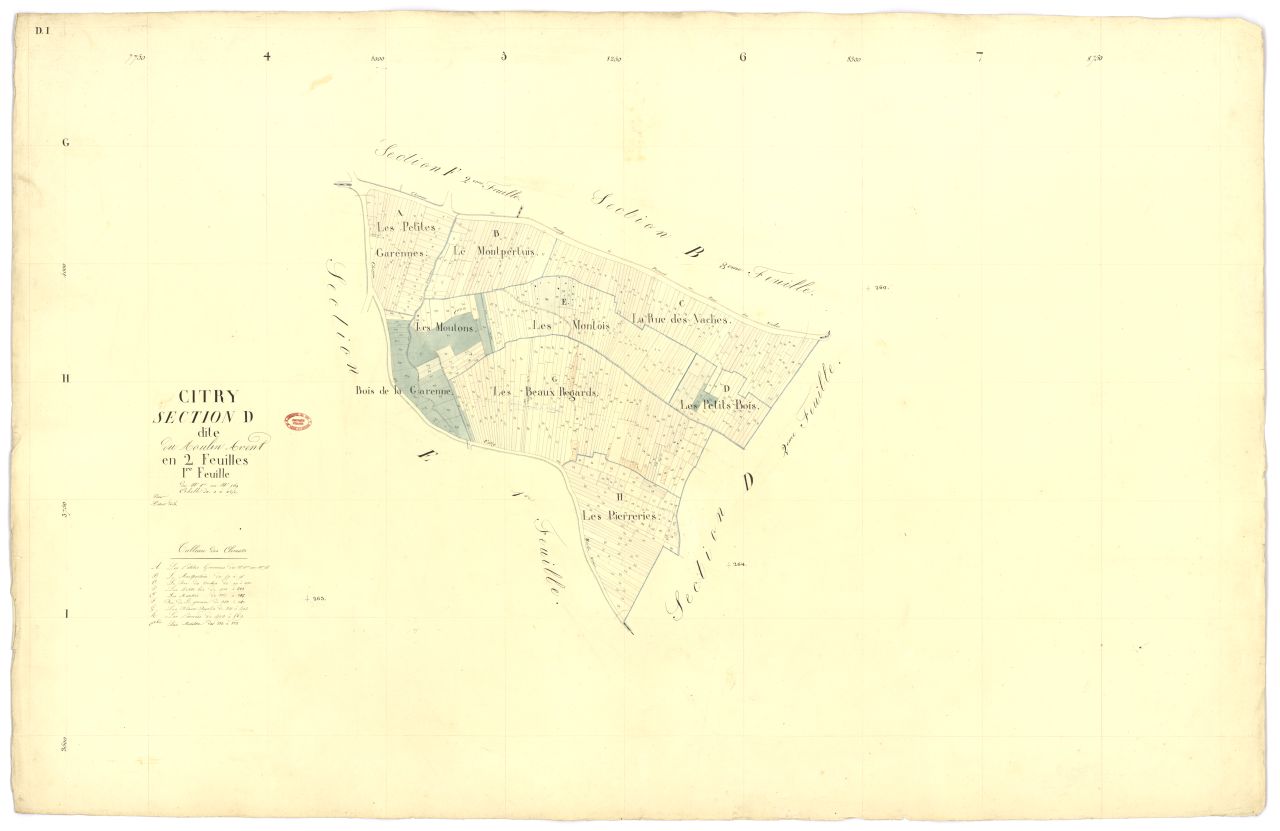 Section D dite du Moulin-a-Vent, en 2 feuilles, 1ere feuille
