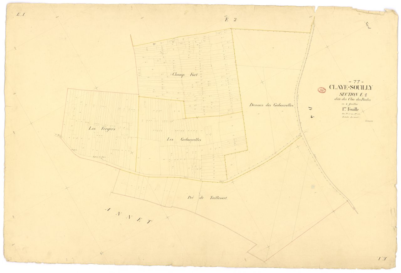 Section E dite du Clos-des-Poules, en 4 feuilles, 1ere feuille