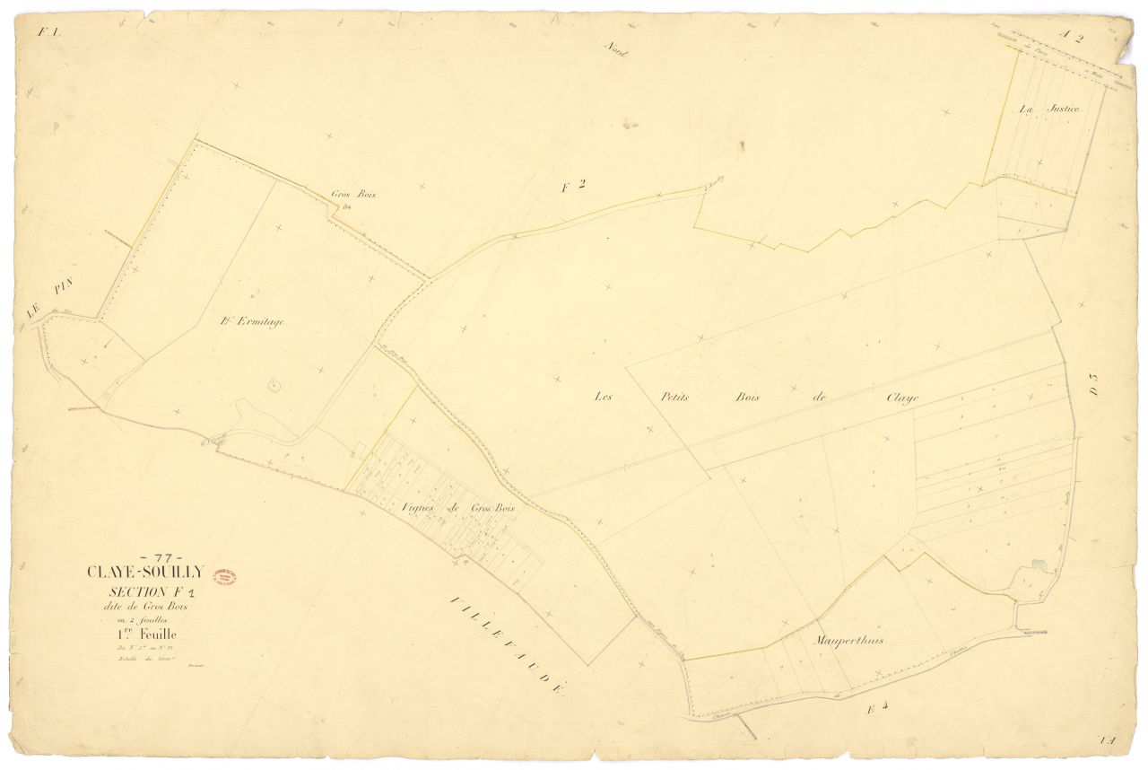 Section F dite du Gros-Bois, en 2 feuilles, 1ere feuille