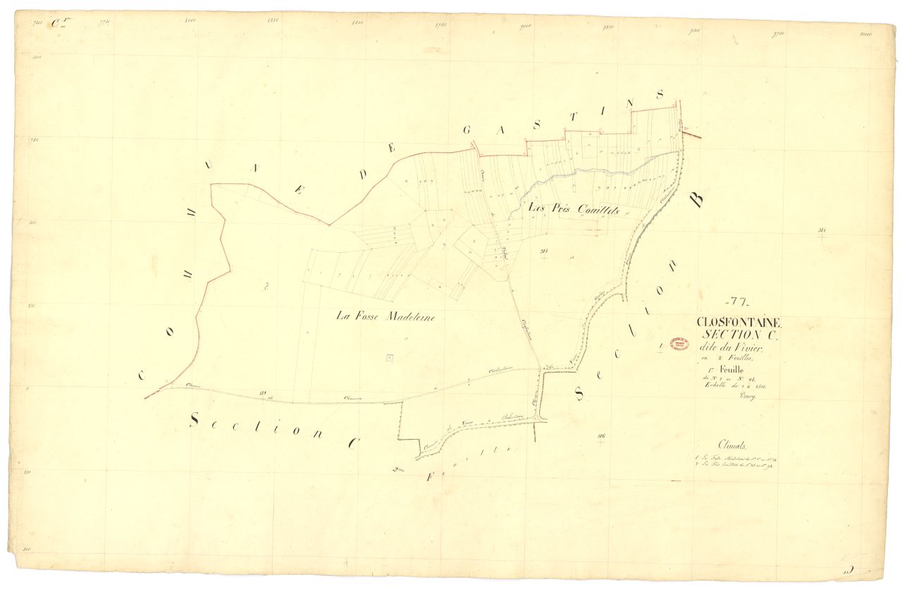 Section C dite du Vivier, en 2 feuilles, 1ere feuille