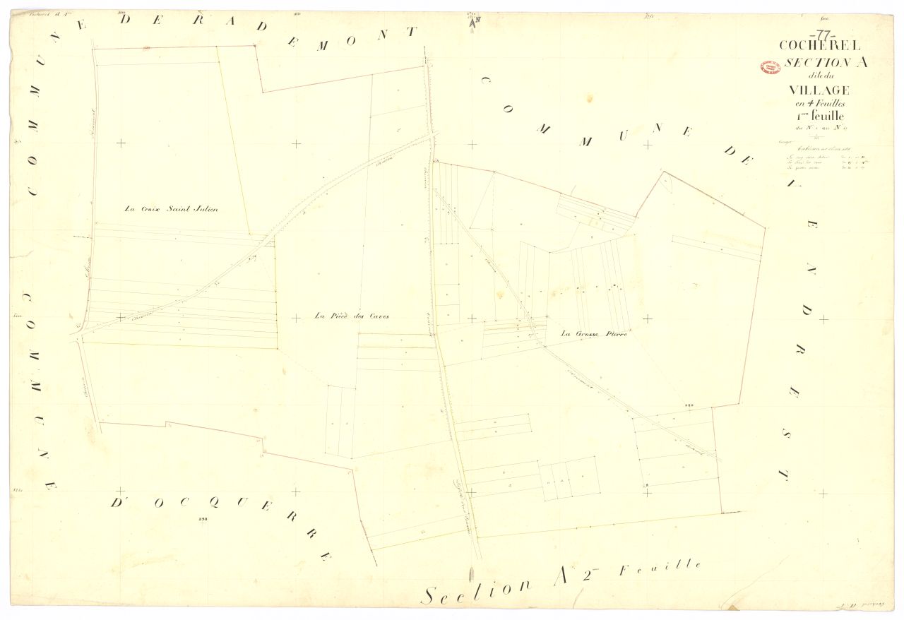 Section A dite du Village, en 4 feuilles, 1ere feuille