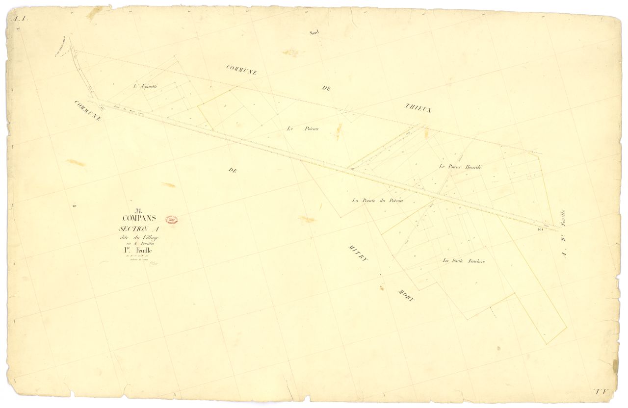 Section A dite du Village, en 4 feuilles, 1ere feuille