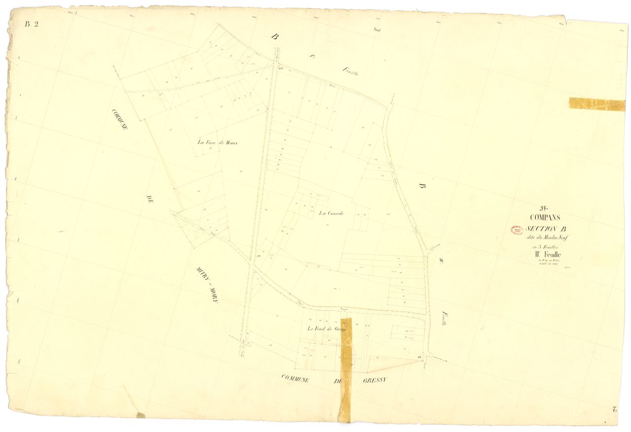 Section B dite du Moulin-Neuf, en 3 feuilles, 2eme feuille