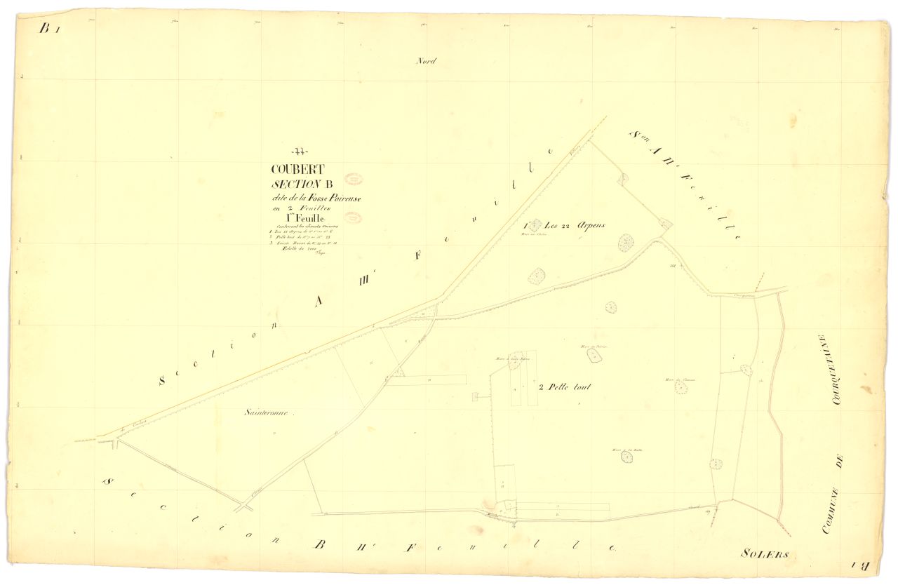 Section B dite de la Fosse-Poireuse, en 2 feuilles, 1ere feuille