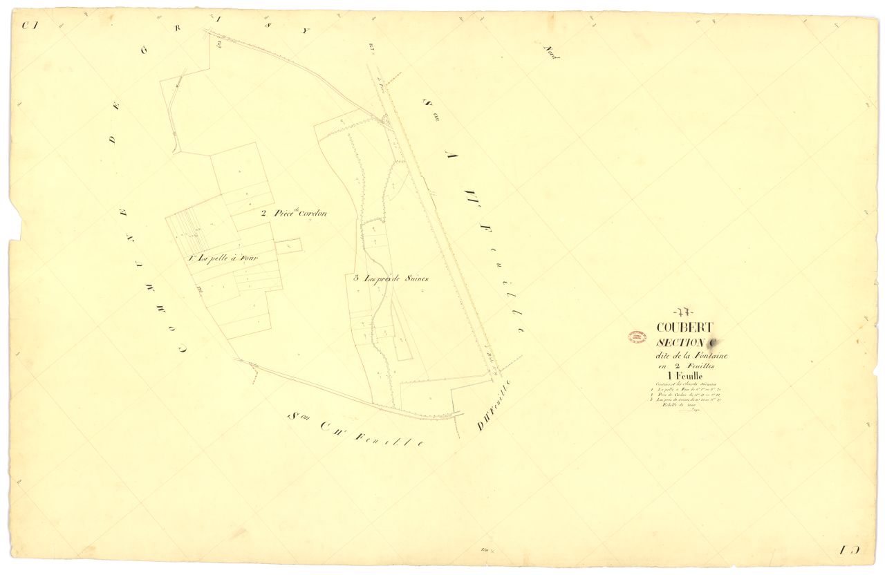 Section C dite de la Fontaine, en 2 feuilles, 1ere feuille