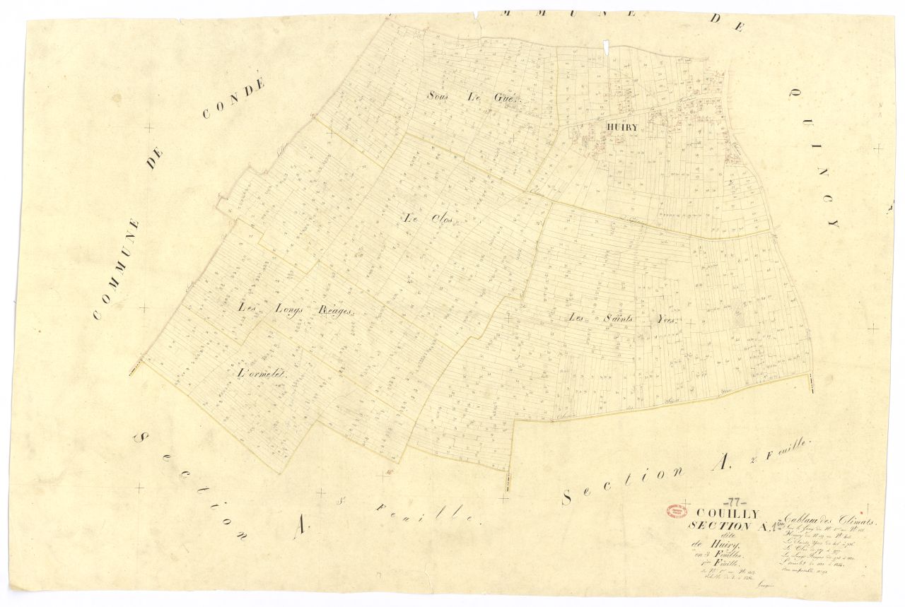 Section A dite de Huiry, en 3 feuilles, 1ere feuille