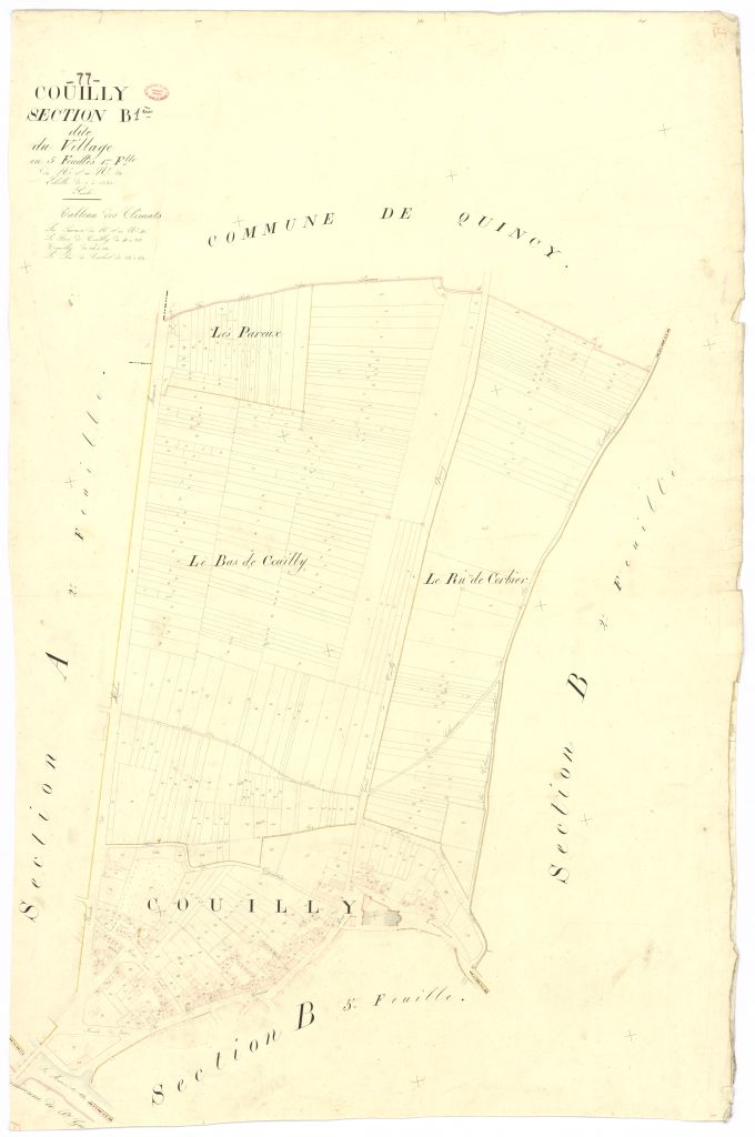 Section B dite du Village, en 5 feuilles, 1ere feuille