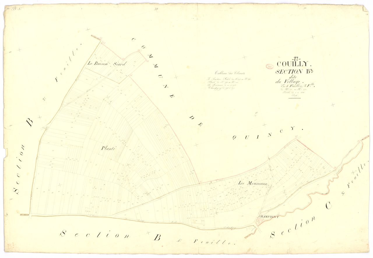 Section B dite du Village, en 5 feuilles, 3eme feuille