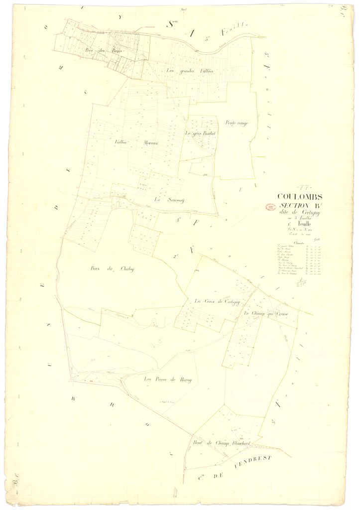 Section B dite de Sertigny, en 3 feuilles, 1ere feuille